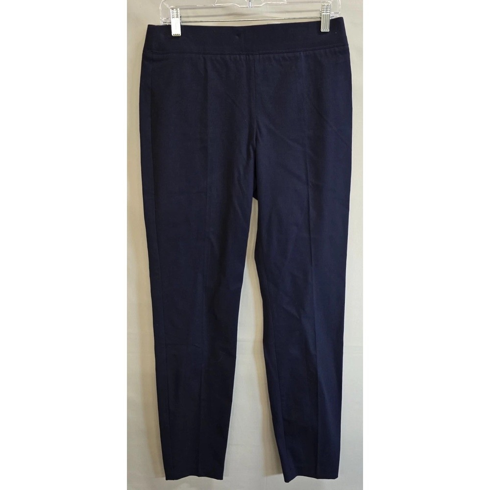 Talbots Skinny Ankle Pants Womens 6 Navy Blue Cotton Stretch Curvy Fit Casual